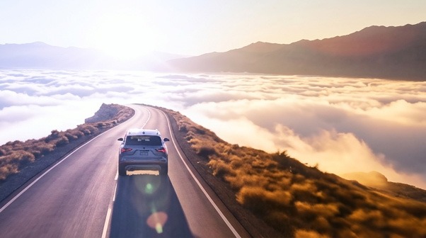 Lernen in den Ferien beim Autofahren